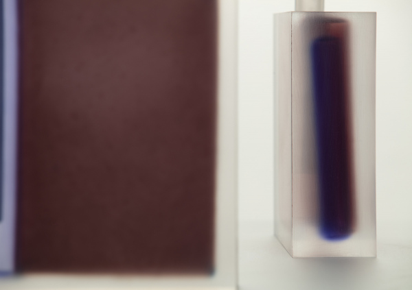 Block (Earthy Brown and Blue Violet), Block (Blue, Earthy Brown and Ivory) / vase / acrylic / 19 x 4 x 24(h) cm, 20 x 6 x 24(h) cm&amp;nbsp;