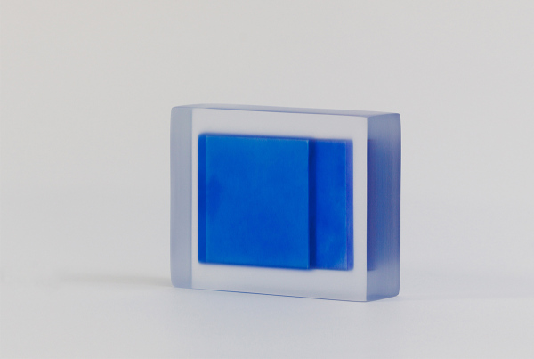 Block (Blue and Neon Blue), 2022 / Acrylic / 2.51 x 6.5 x 17(h) cm